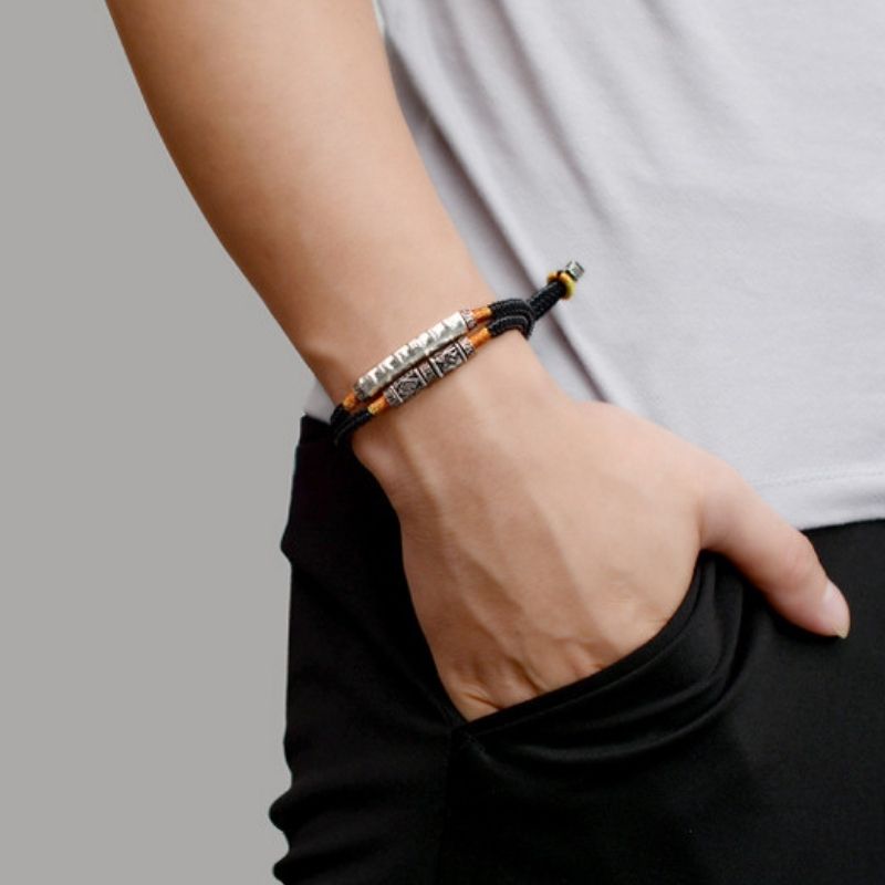 Double bracelet avec mantra tibétain - Karma et Moi