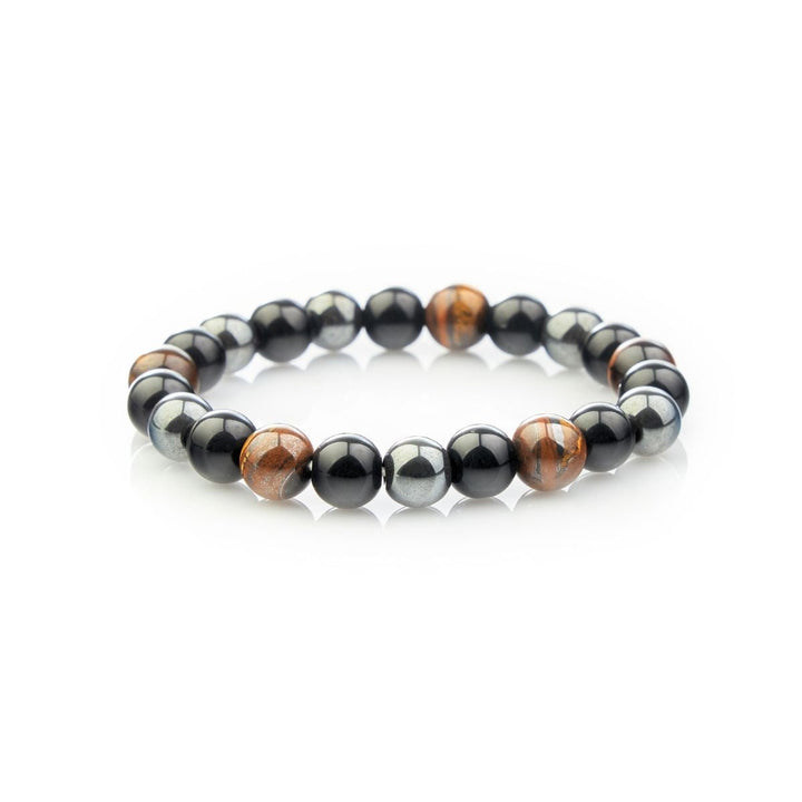 GRATUIT Bracelet de triple protection en obsidienne noire, hématite et œil de tigre - Karma et Moi