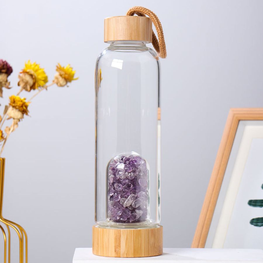 Bouteille d'eau à infusion de cristal - Eau de gemme - Karma et Moi