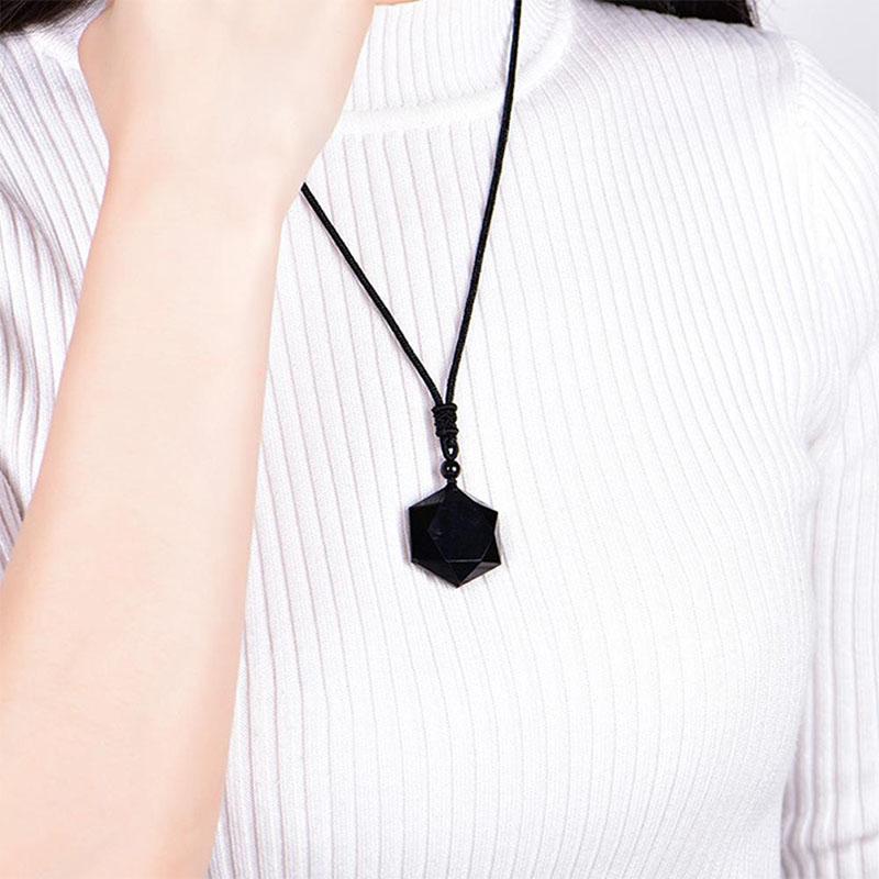 GRATUIT Talisman en obsidienne noire - Collier de protection - Karma et Moi