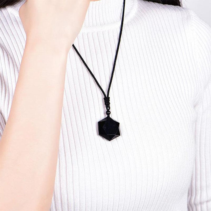 GRATUIT Talisman en obsidienne noire - Collier de protection - Karma et Moi