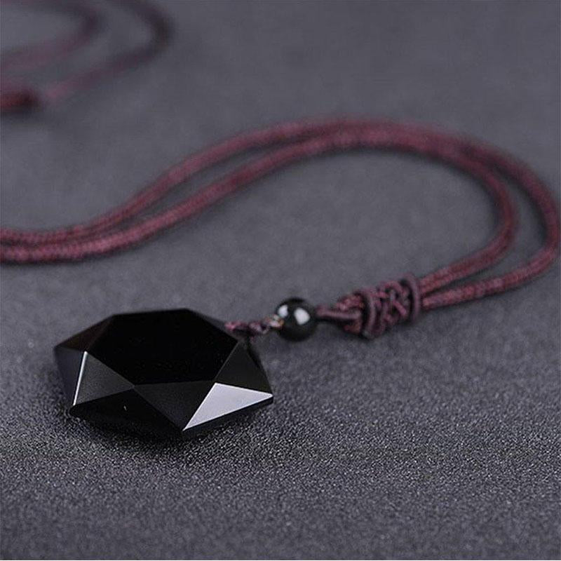 GRATUIT Talisman en obsidienne noire - Collier de protection - Karma et Moi