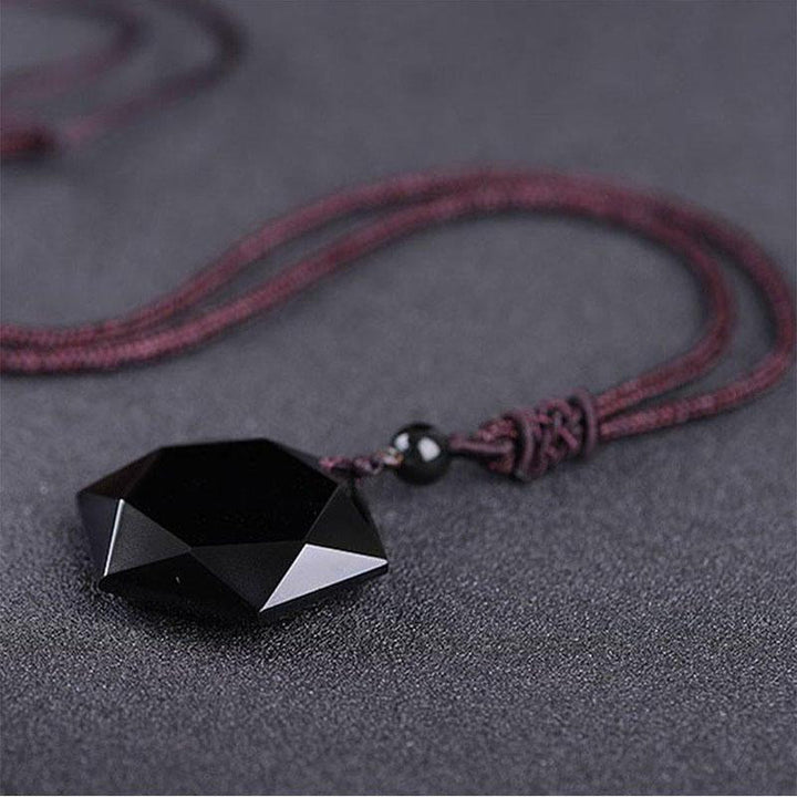 GRATUIT Talisman en obsidienne noire - Collier de protection - Karma et Moi
