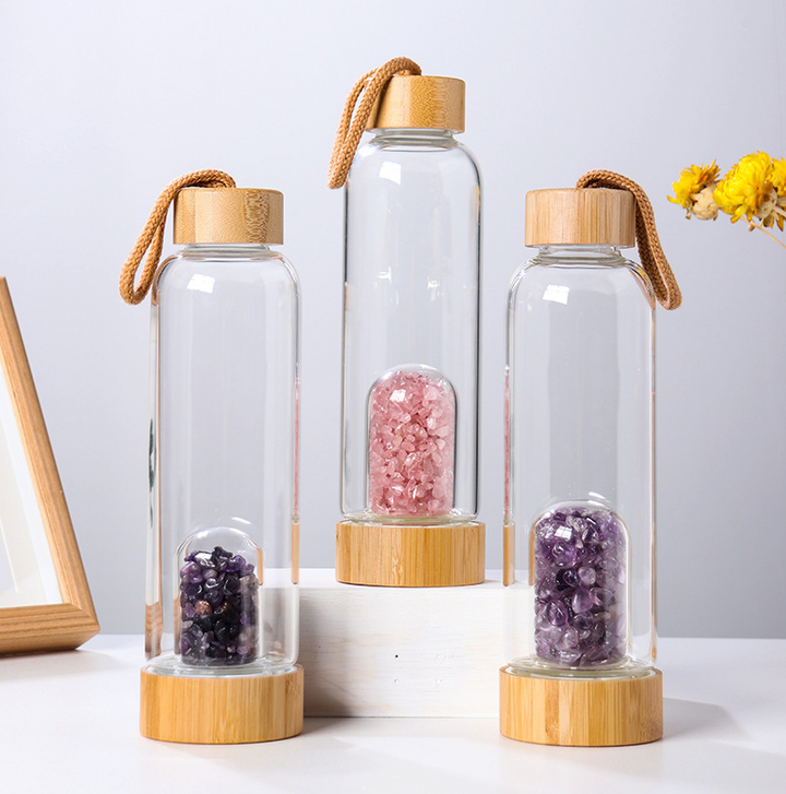 Bouteille d'eau à infusion de cristal - Eau de gemme - Karma et Moi