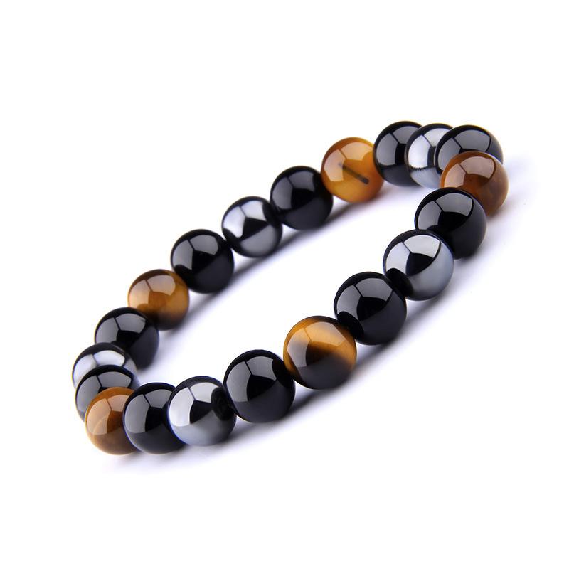 GRATUIT Bracelet de triple protection en obsidienne noire, hématite et œil de tigre - Karma et Moi
