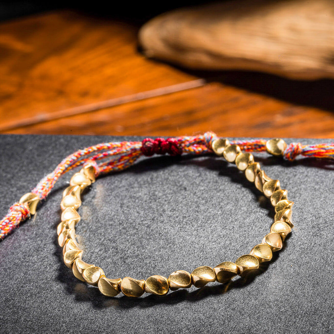 GRATUIT Bracelet tibétain fait main en perles de cuivre - Karma et Moi