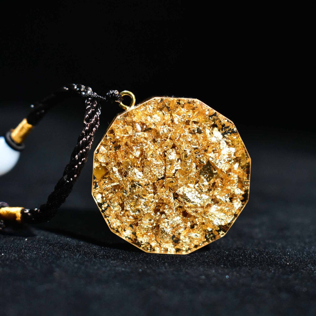 Collier en orgonite Sri Yantra sacré - Œil de Tigre - Karma et Moi