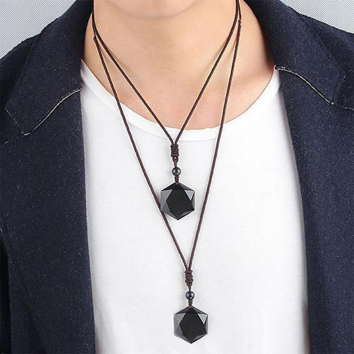 GRATUIT Talisman en obsidienne noire - Collier de protection - Karma et Moi